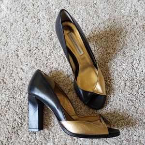 Diane Von Furstenberg Peep Toe Block Heel